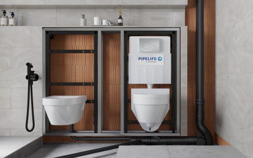 Master3Plus skaņu absorbējošās kanalizācijas caurules un veidgabali vannas istabas instalācijā