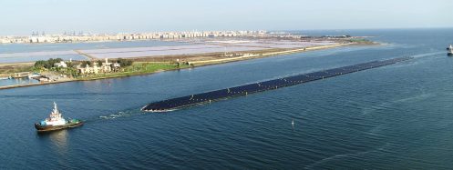 Pipelife liela diametra HDPE plastmasas cauruļvadu transports pa jūru