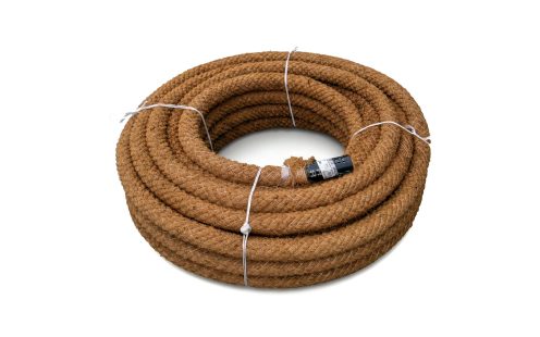 Drenāžas caurule ar uzmavu un kokosšķiedras filtru, perforācija 360 grādi