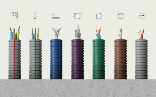 Prewired conduits illustration by applications and functions